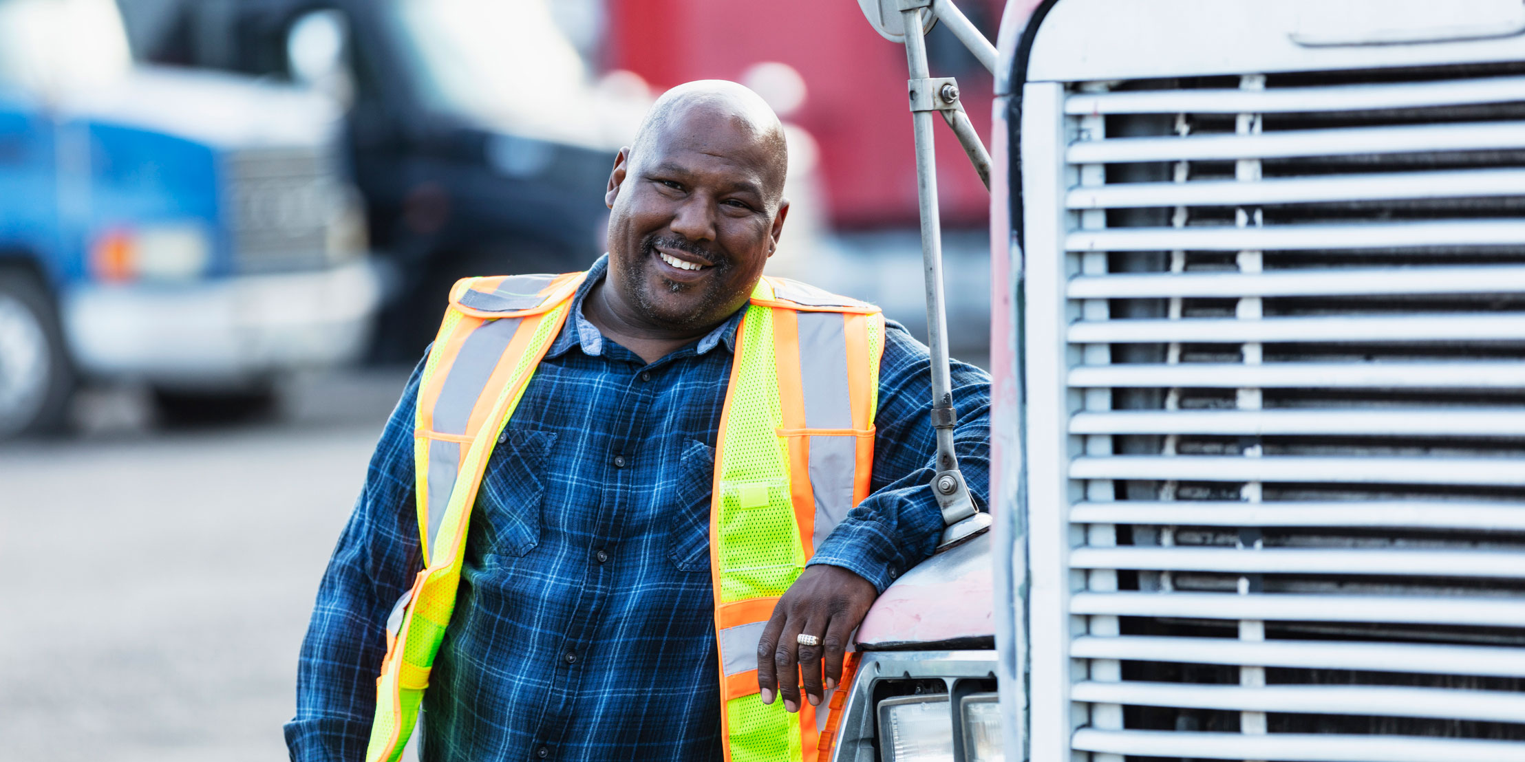 Smiling truck driver